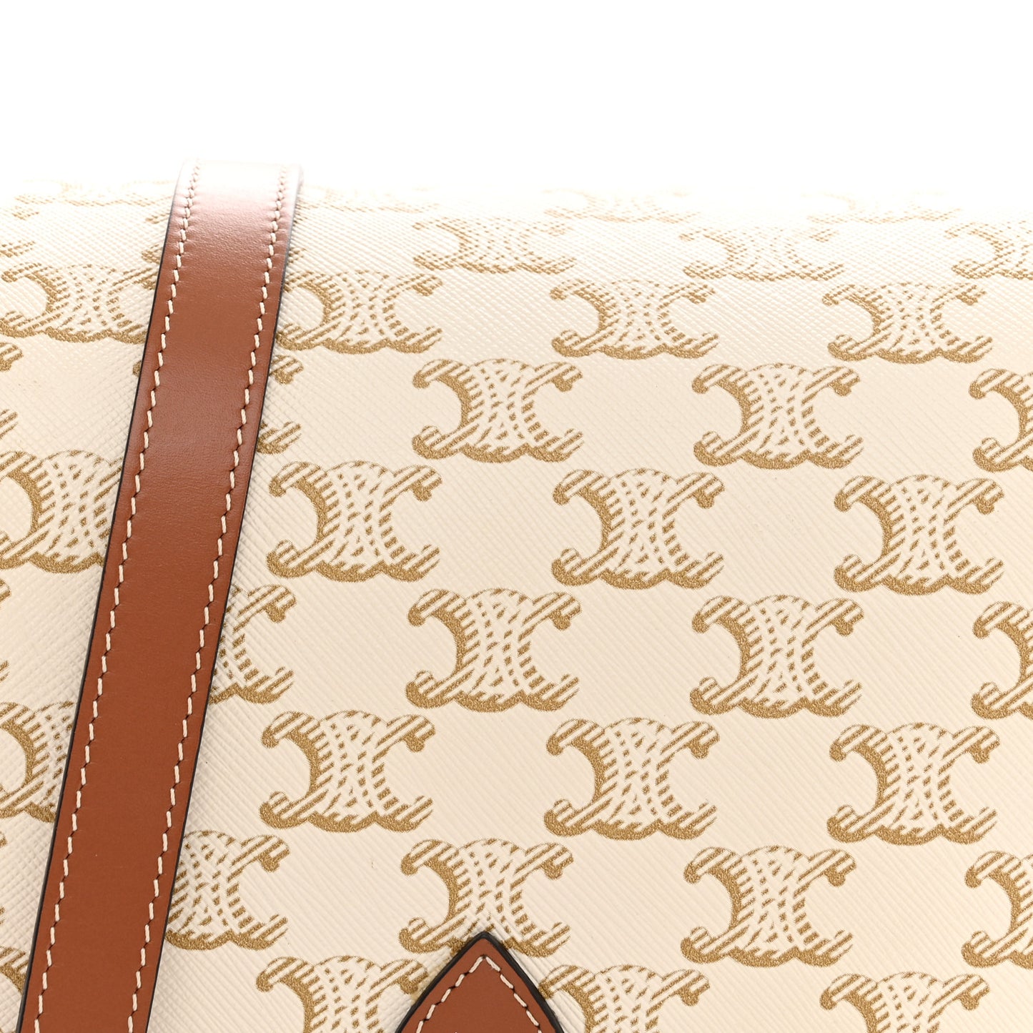 Triomphe Canvas Medium Folco Bag White