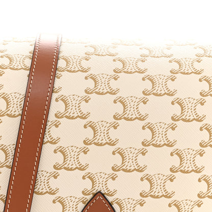 Celine Triomphe Canvas Medium Folco Bag White 8 of 11