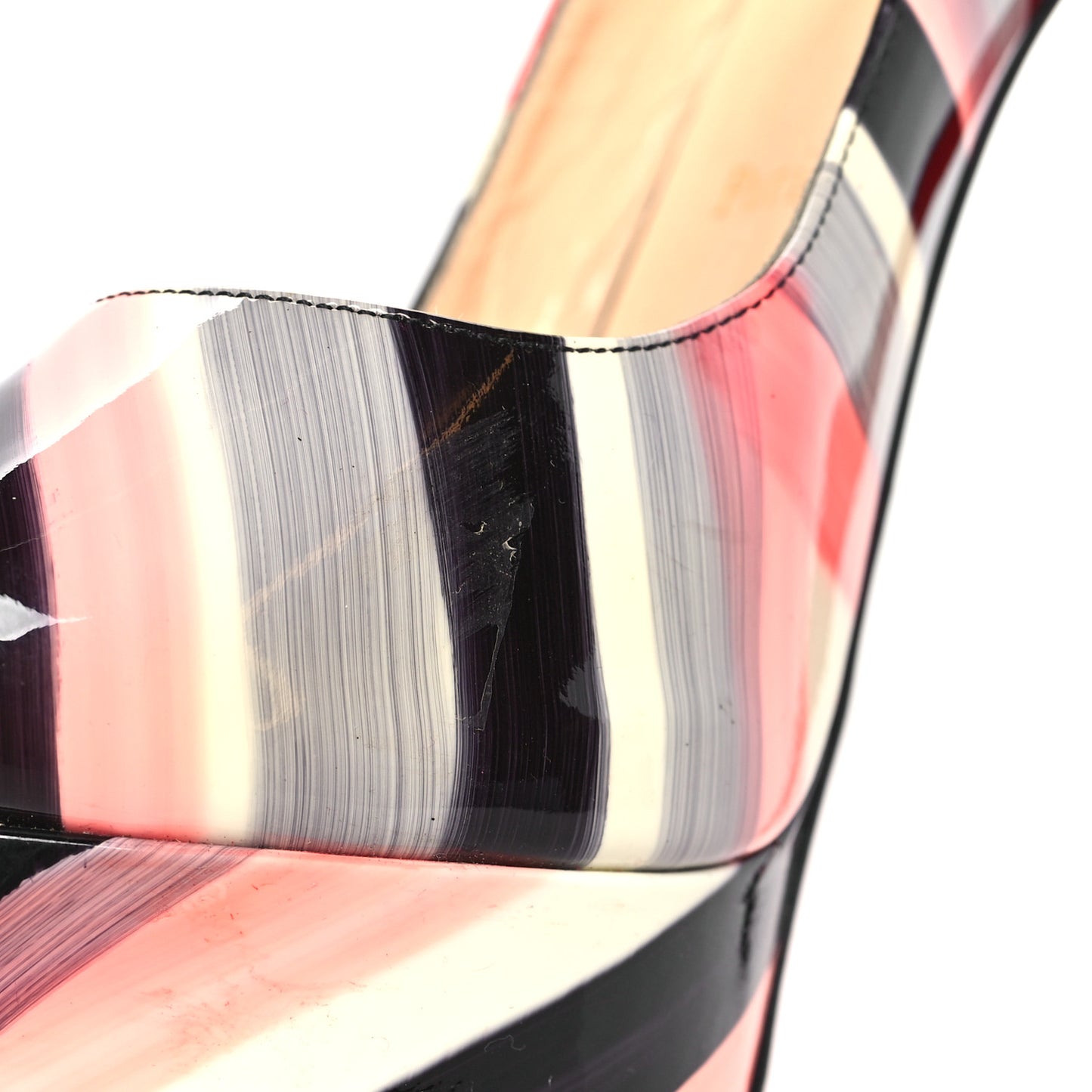 Patent Graffiti Lady Peep Toe Slingback 150 Pumps 39.5 Multicolor