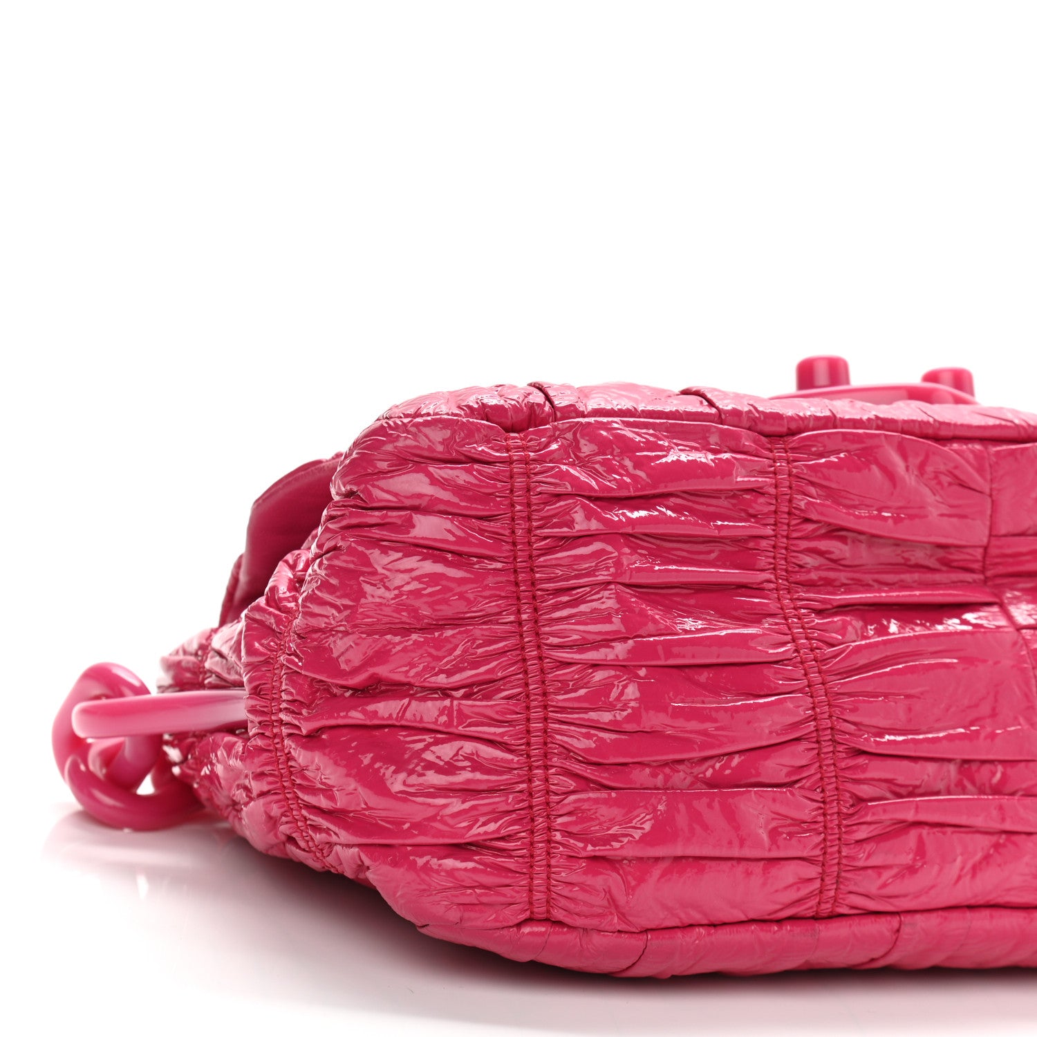 Prada Vernice Gaufre Shoulder Bag Fuxia 9 of 10