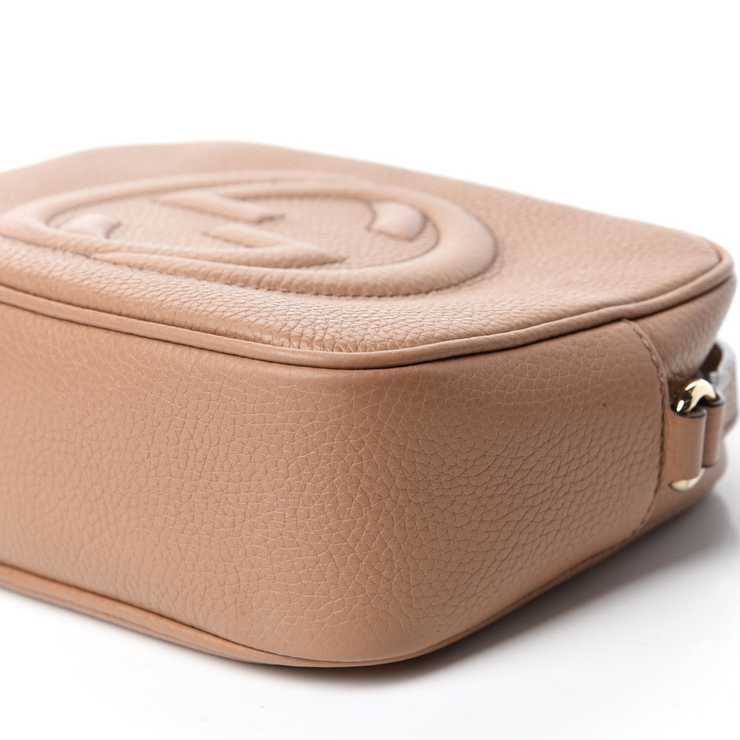 Pebbled Calfskin Small Soho Disco Bag Camelia