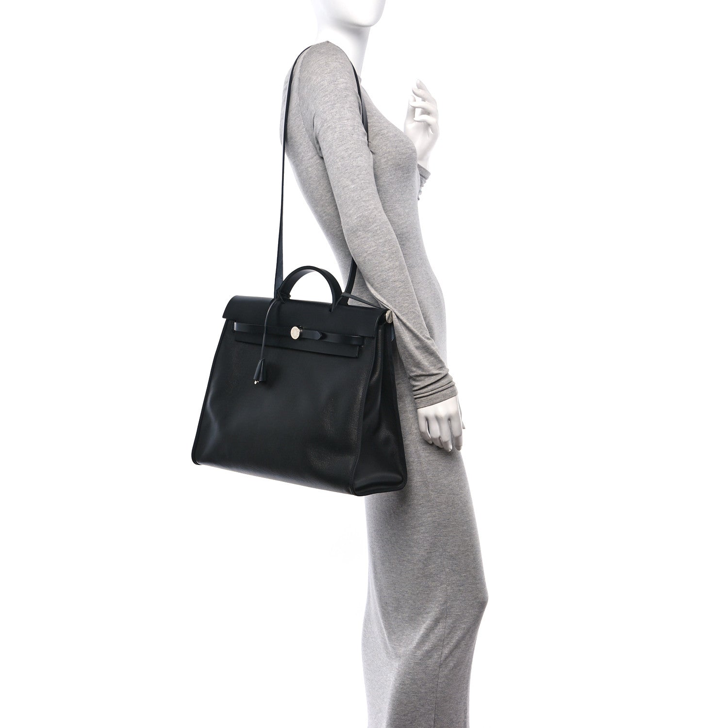 Hermes Toile H Berline Vache Hunter Herbag Zip 39 MM Black Ecru 2 of 12