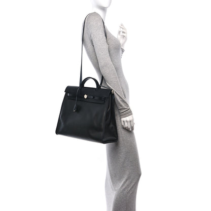 Hermes Toile H Berline Vache Hunter Herbag Zip 39 MM Black Ecru 2 of 12