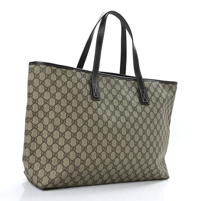 Gucci GG Supreme Monogram Large Zippered Shopping Tote Brown 3 of 9