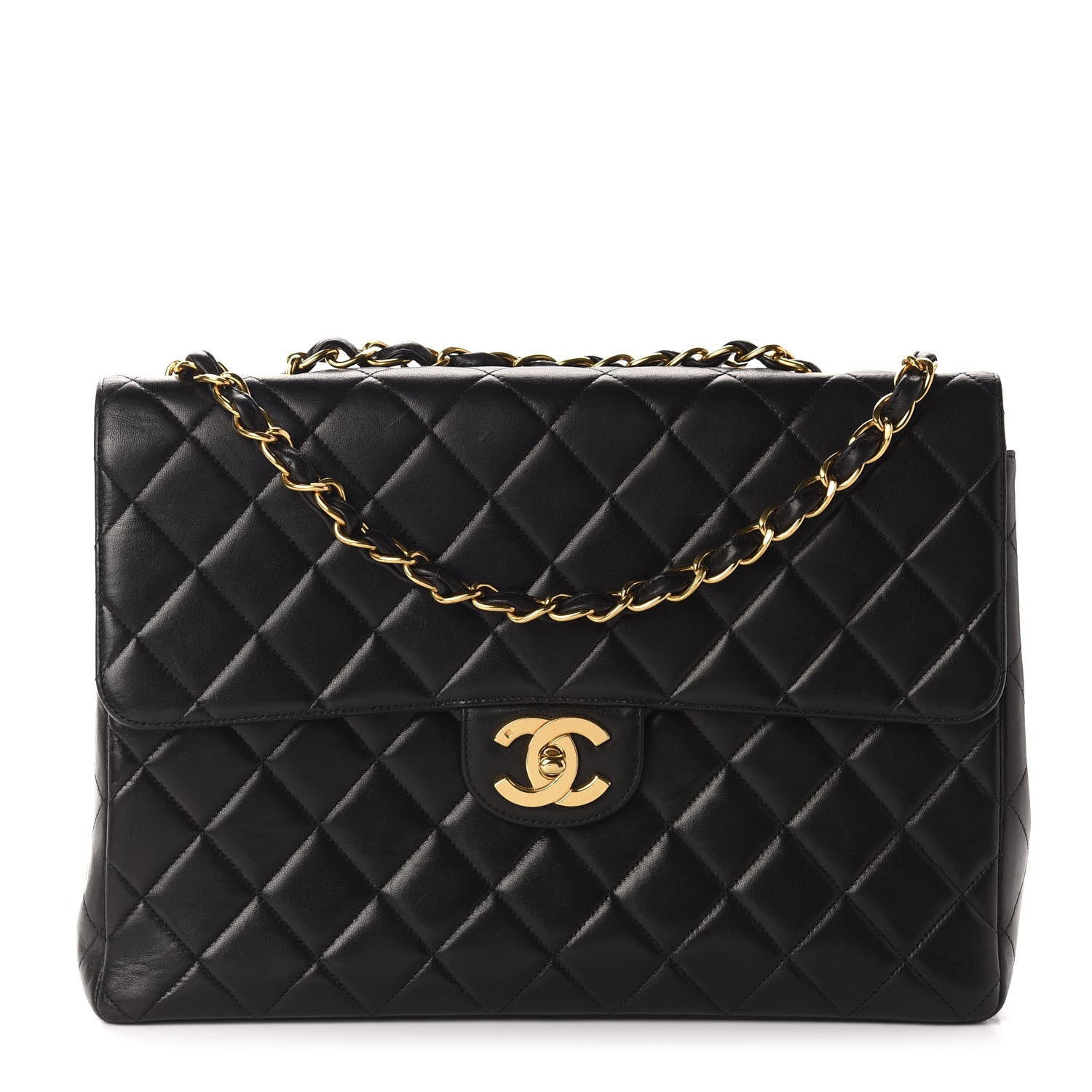Chanel Lambskin Quilted Jumbo Single Flap Black 1 of 11