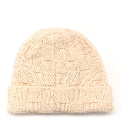 Louis Vuitton Wool Damier Snug Beanie Creme 3 of 5