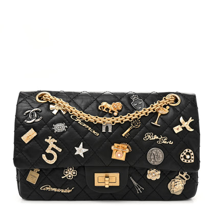 Chanel Aged Calfskin Lucky Charms 2.55 Reissue 225 Flap Black 1 of 10