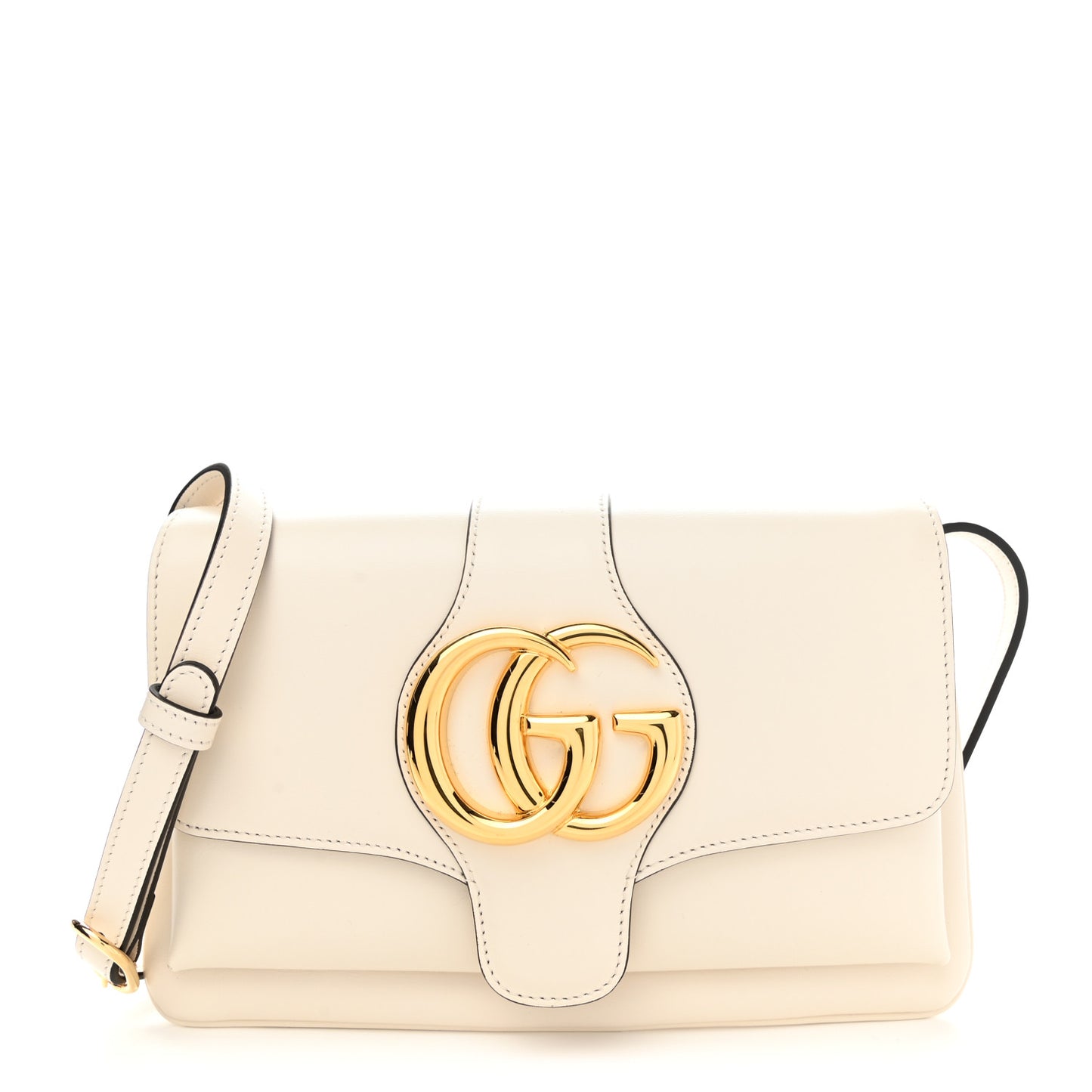 Calfskin Small Arli Flap Shoulder Bag Mystic White