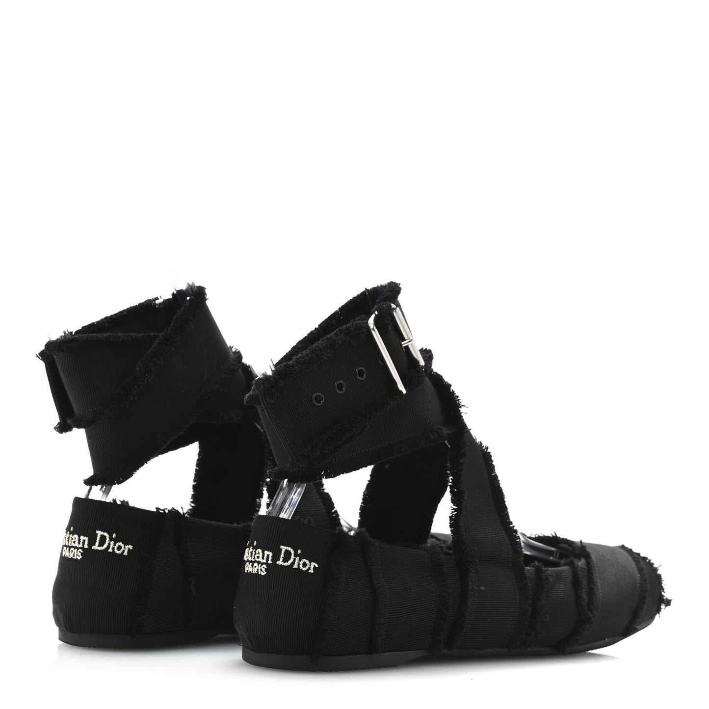 Grosgrain Fringe Songe Ballet Flats 38 Black