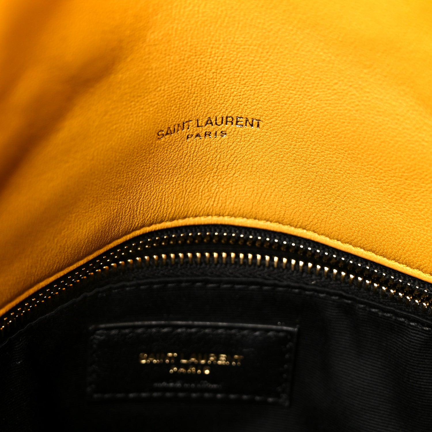 Saint Laurent Lambskin Quilted Medium Loulou Puffer Monogram Chain Satchel Saffran 7 of 11
