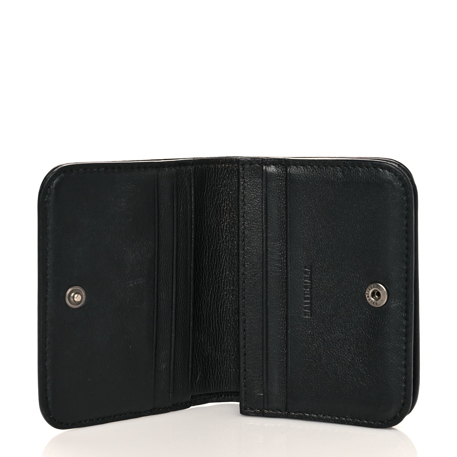 Balenciaga Extra Supple Calfskin Monochrome Crocodile Embossed Mini Gossip Zip Wallet Black 5 of 7