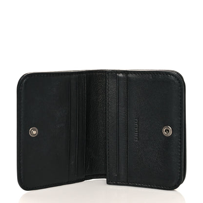 Balenciaga Extra Supple Calfskin Monochrome Crocodile Embossed Mini Gossip Zip Wallet Black 5 of 7