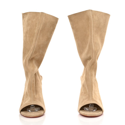 Christian Louboutin Suede Mistinguetre 100 Boots 39.5 Beige 2 of 7