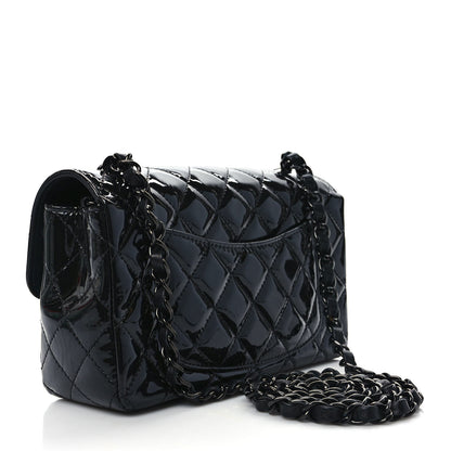Chanel Patent Calfskin Quilted Mini Rectangular Flap So Black 3 of 9