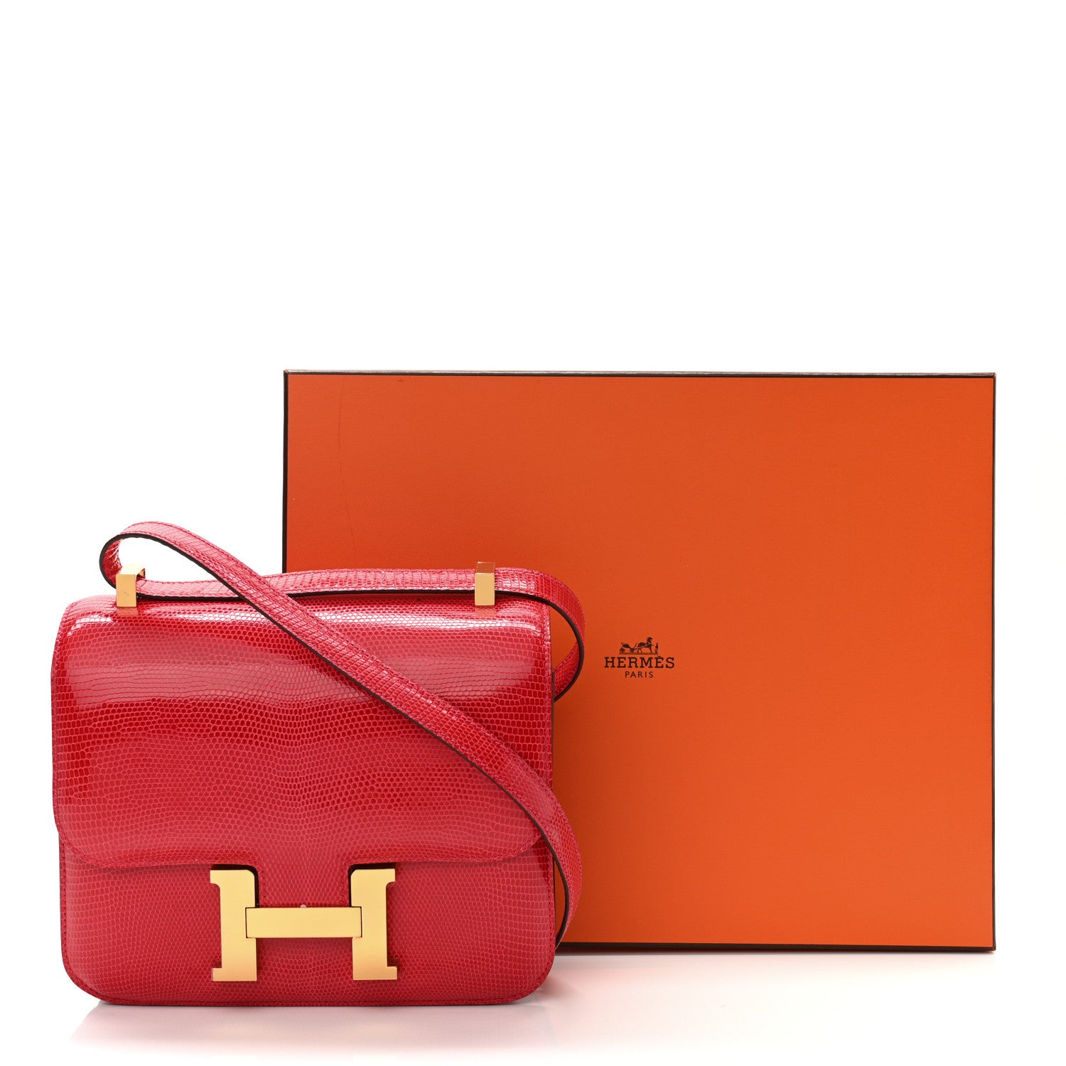 Hermes Lizard Constance 24 Rouge Exotique 13 of 13