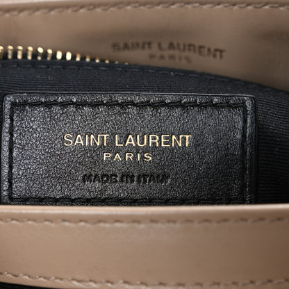 Saint Laurent Calfskin Y Quilted Monogram Toy Loulou Crossbody Bag Dark Beige 7 of 15