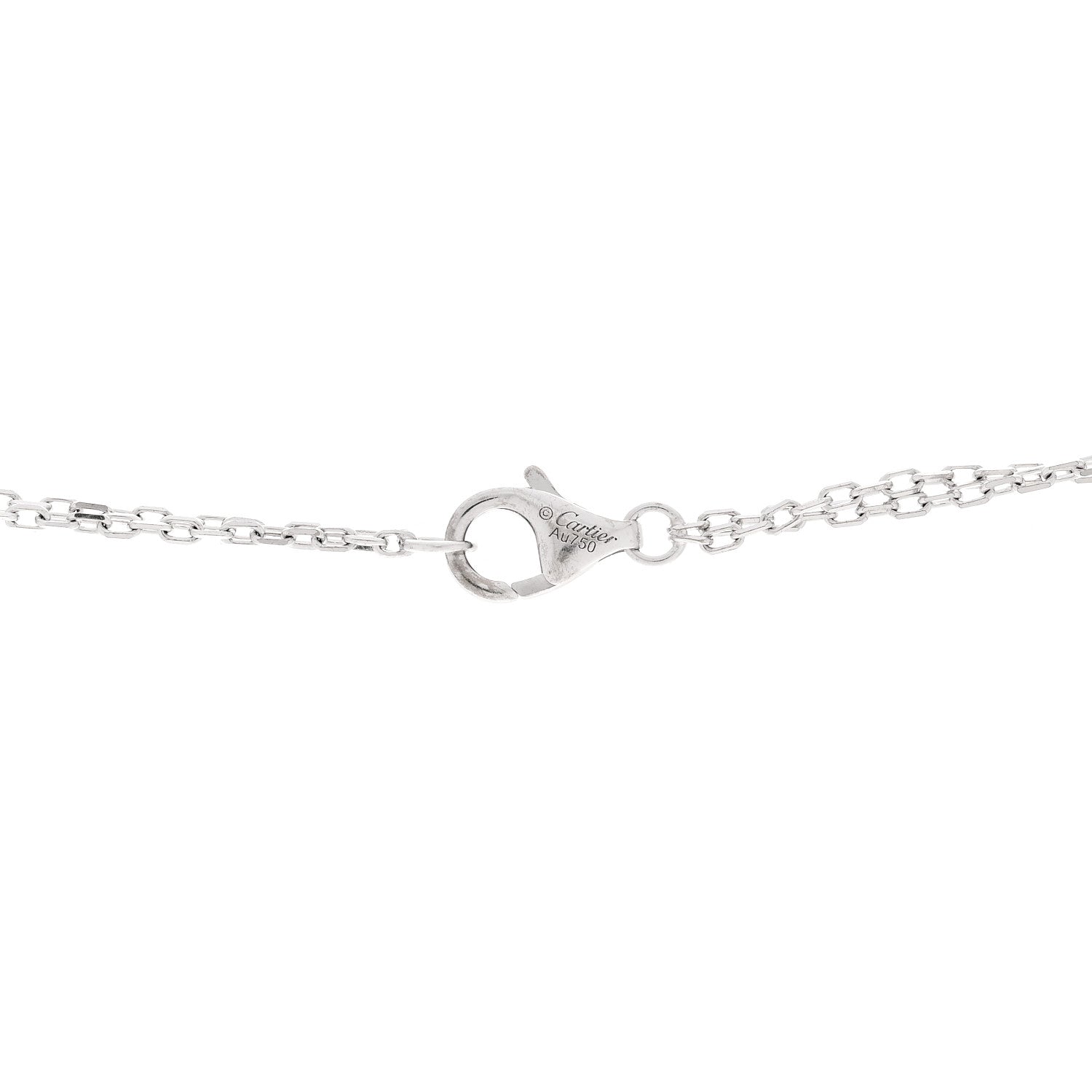 Cartier 18K White Gold 2 Diamond LOVE Necklace 4 of 5