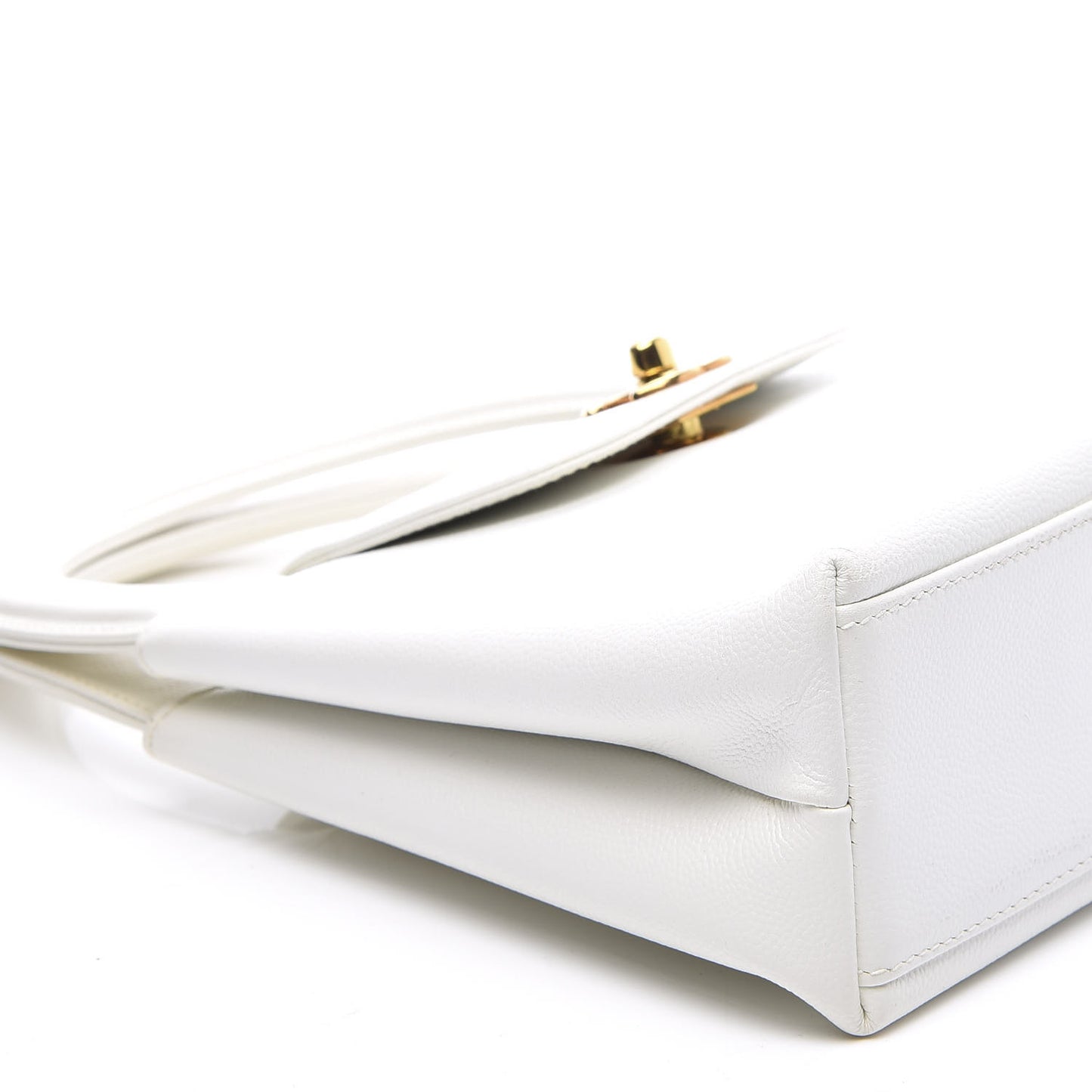 Caviar Top Handle Bag White