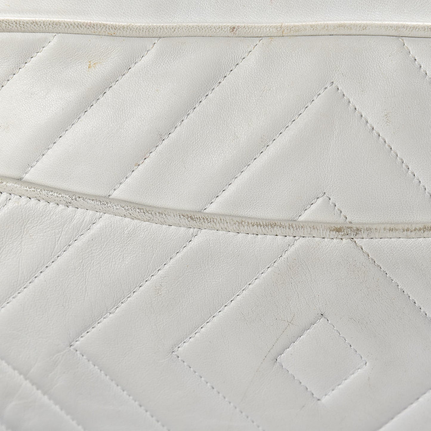 Lambskin Chevron Tassel Camera Case White