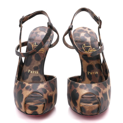 Christian Louboutin Calfskin Leopard Jenlove Alta 120 Pumps 36.5 Brown 2 of 10