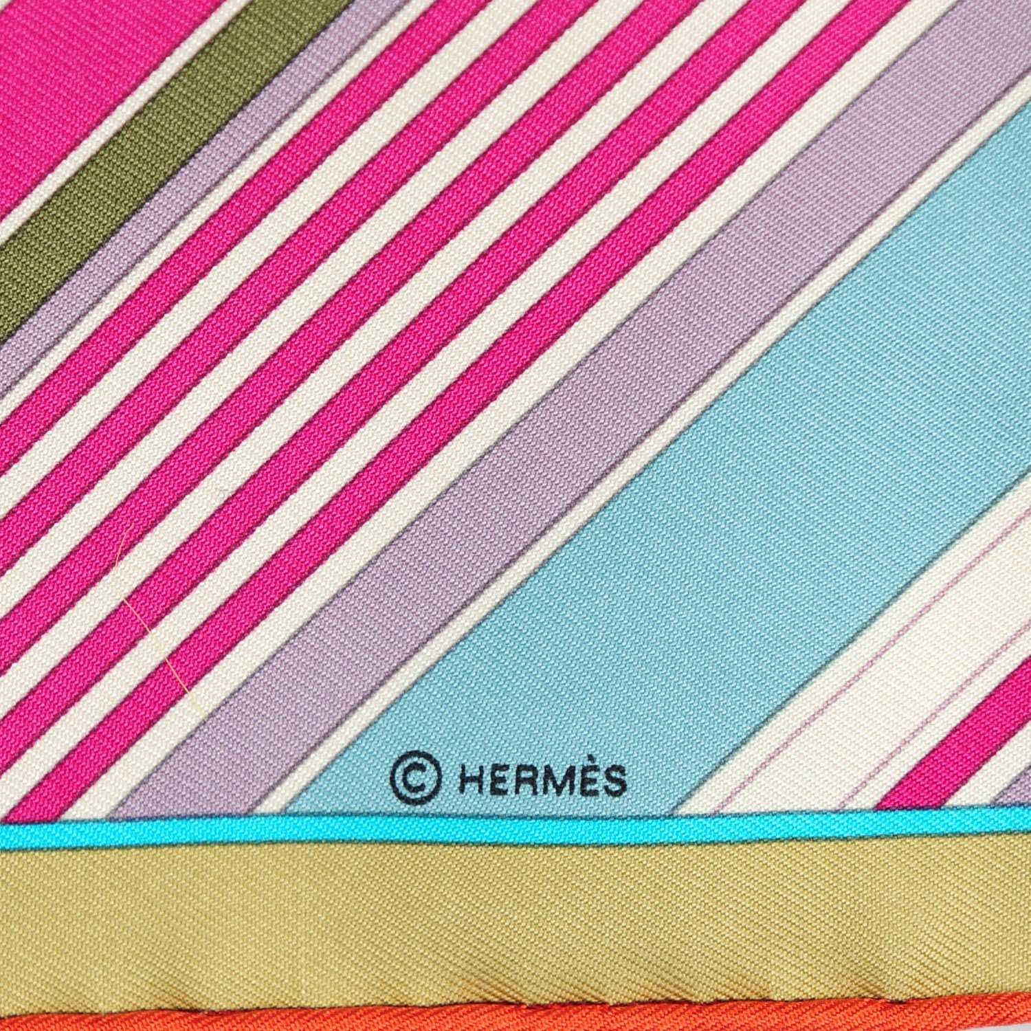 Hermes Silk Les Courses Pocket Square 4 of 5