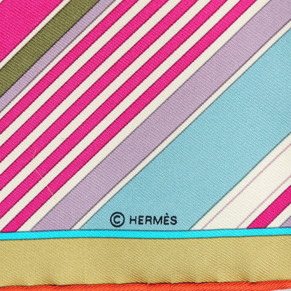Hermes Silk Les Courses Pocket Square 4 of 5