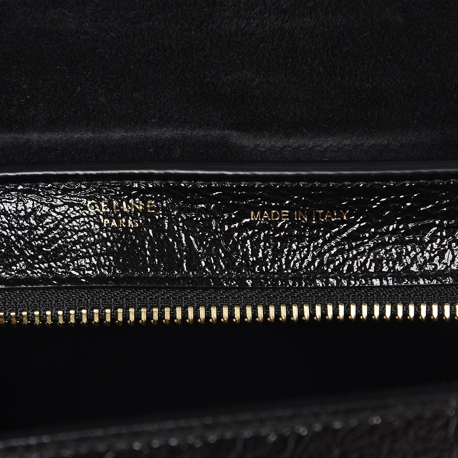 Celine Shiny Goatskin Small Trapeze Black 6 of 6