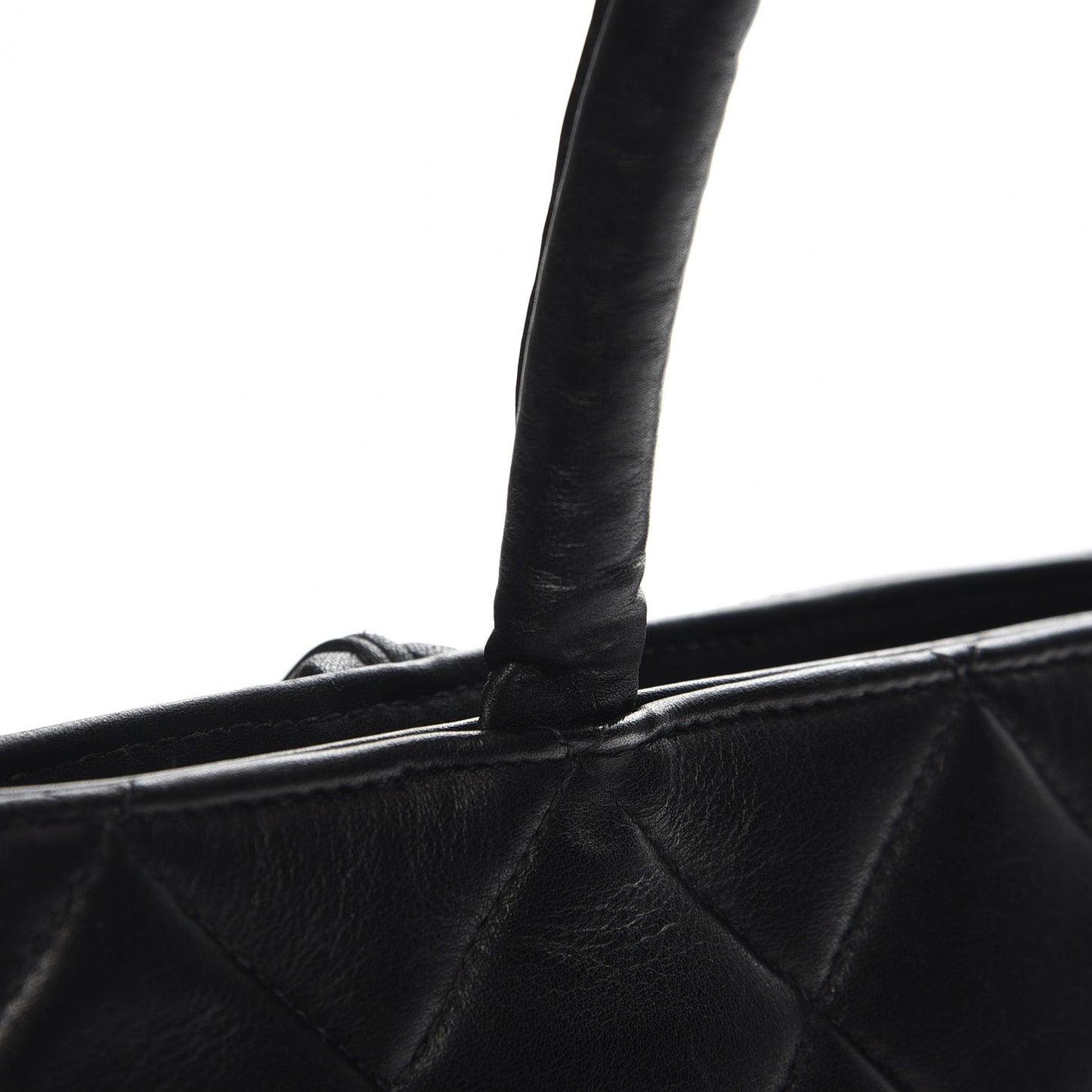 Lambskin Quilted Medallion Tote Black