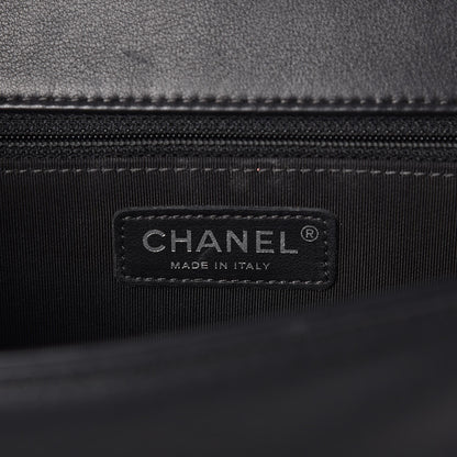Chanel Calfskin Chevron Quilted Large Boy Flap Black 6 of 10