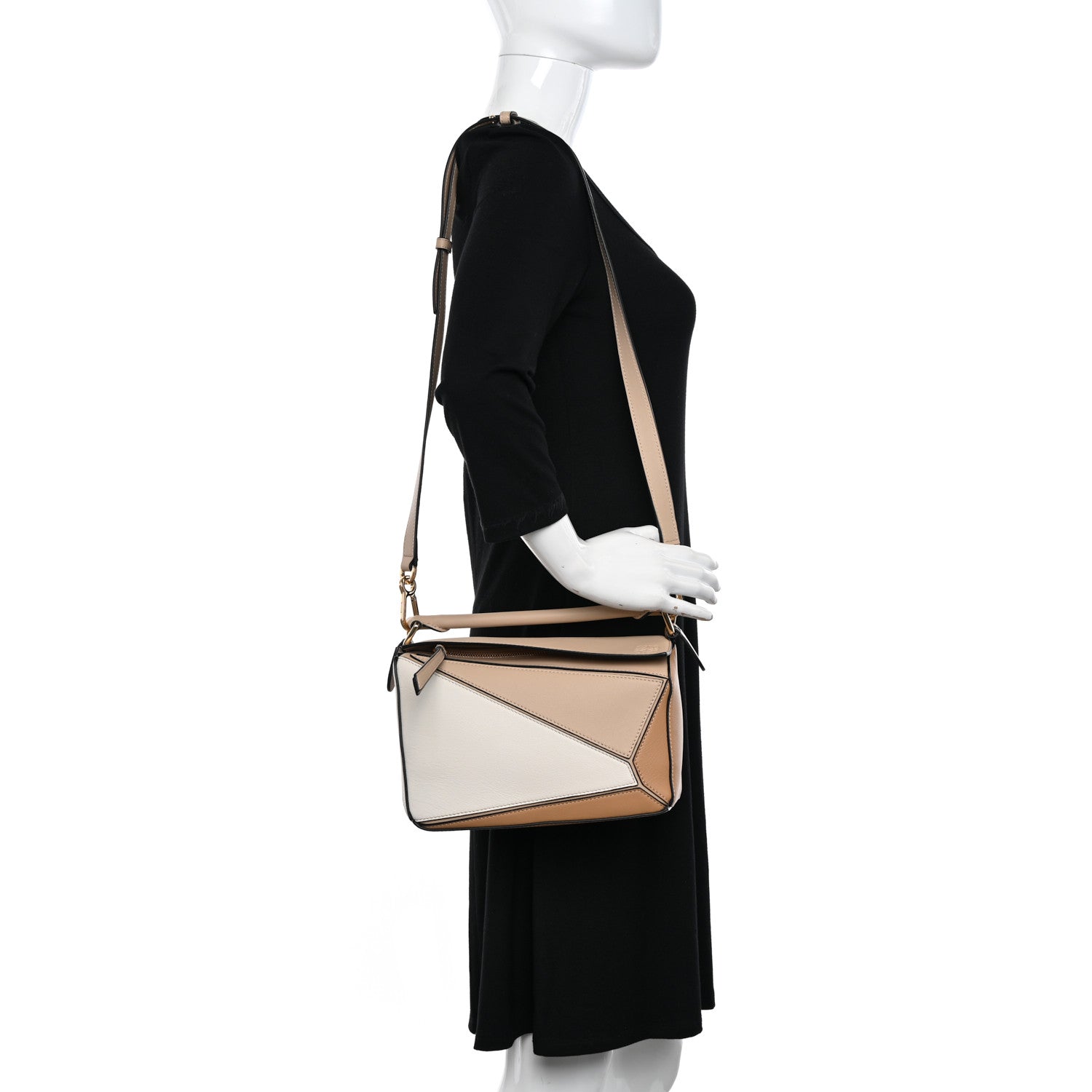Loewe Calfskin Small Puzzle Bag Dusty Beige Soft White 2 of 9