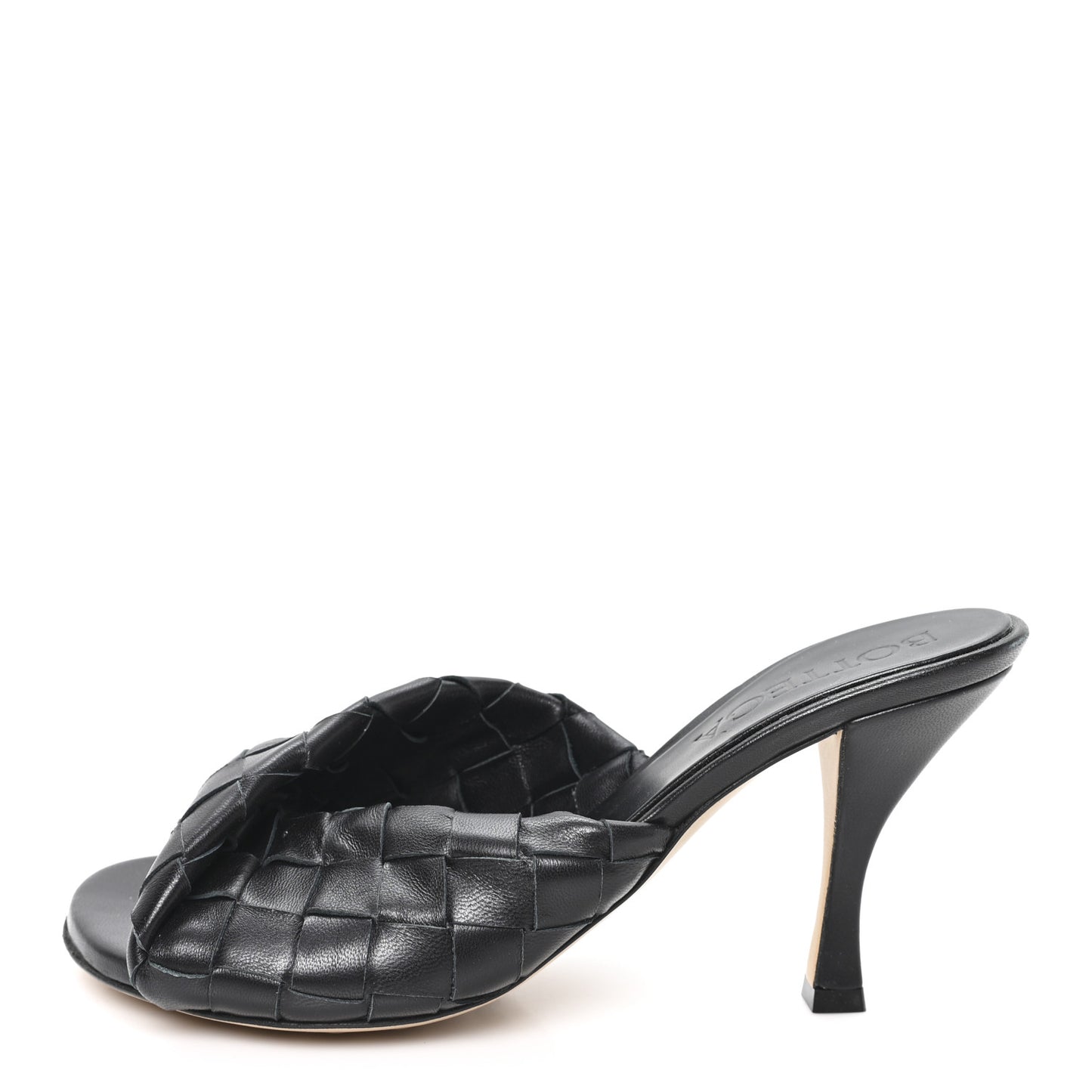 Nappa Intrecciato Blink Mule Sandals 38 Black