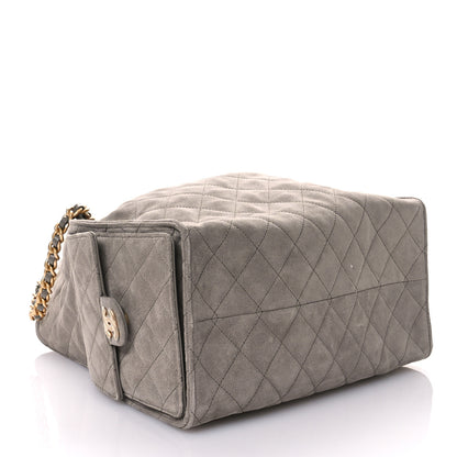 Chanel Suede Quilted Medium Chanel 25 Handbag Dark Grey 4 of 11