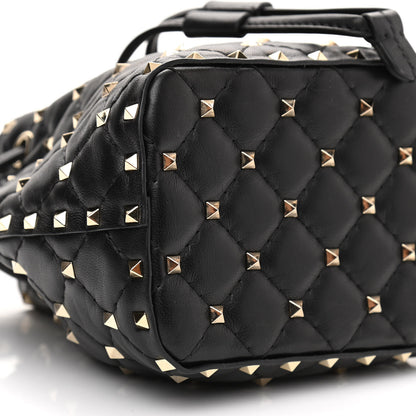 Valentino Garavani Nappa Mini Rockstud Spike Bucket Bag Black 8 of 9