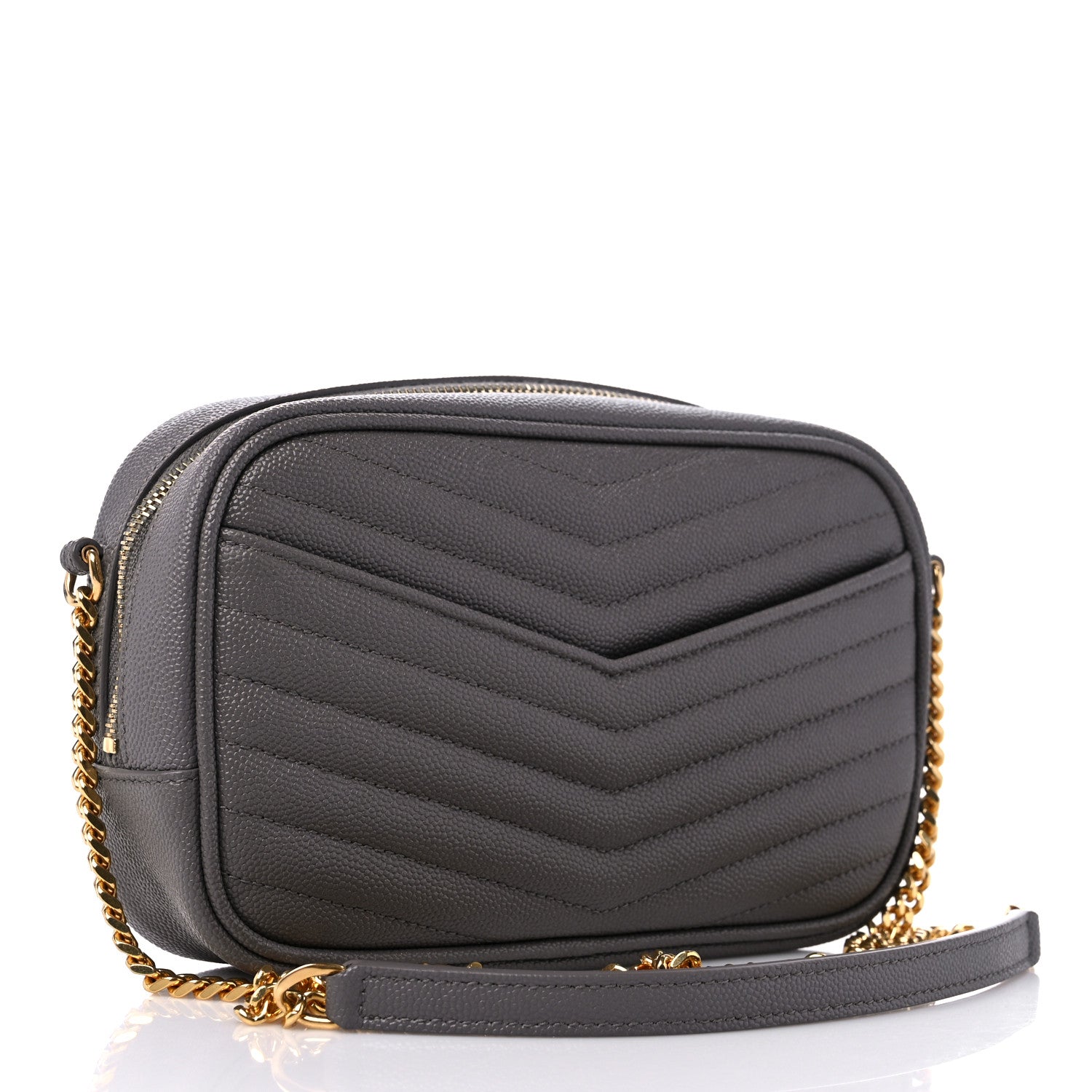 Saint Laurent Grain De Poudre Matelasse Monogram Mini Lou Camera Bag Fog 3 of 9
