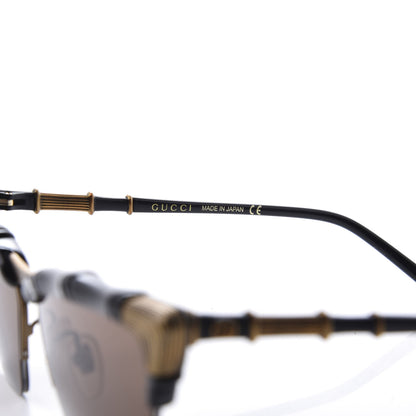 Gucci Acetate Metal Bamboo Sunglasses GG660S Black Brown 5 of 9