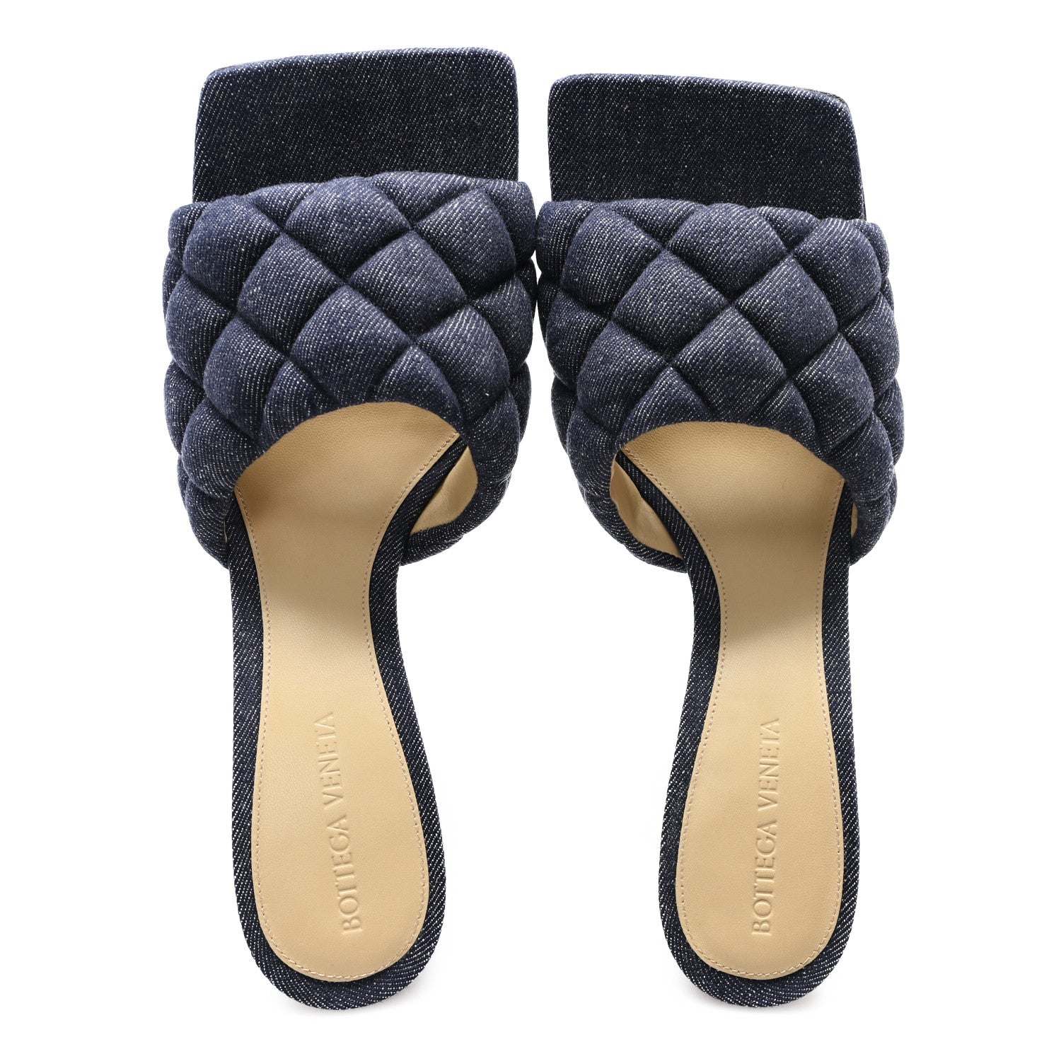 Bottega Veneta Denim Matelasse Padded Mule Sandals 39 Indigo 2 of 9