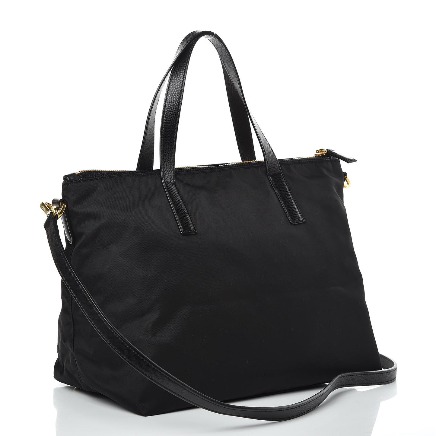 Nylon Tessuto Saffiano Robot Tote Bag Black Mimosa