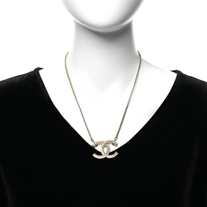 Chanel Crystal Logo CC Chain Necklace Light Gold 2 of 6