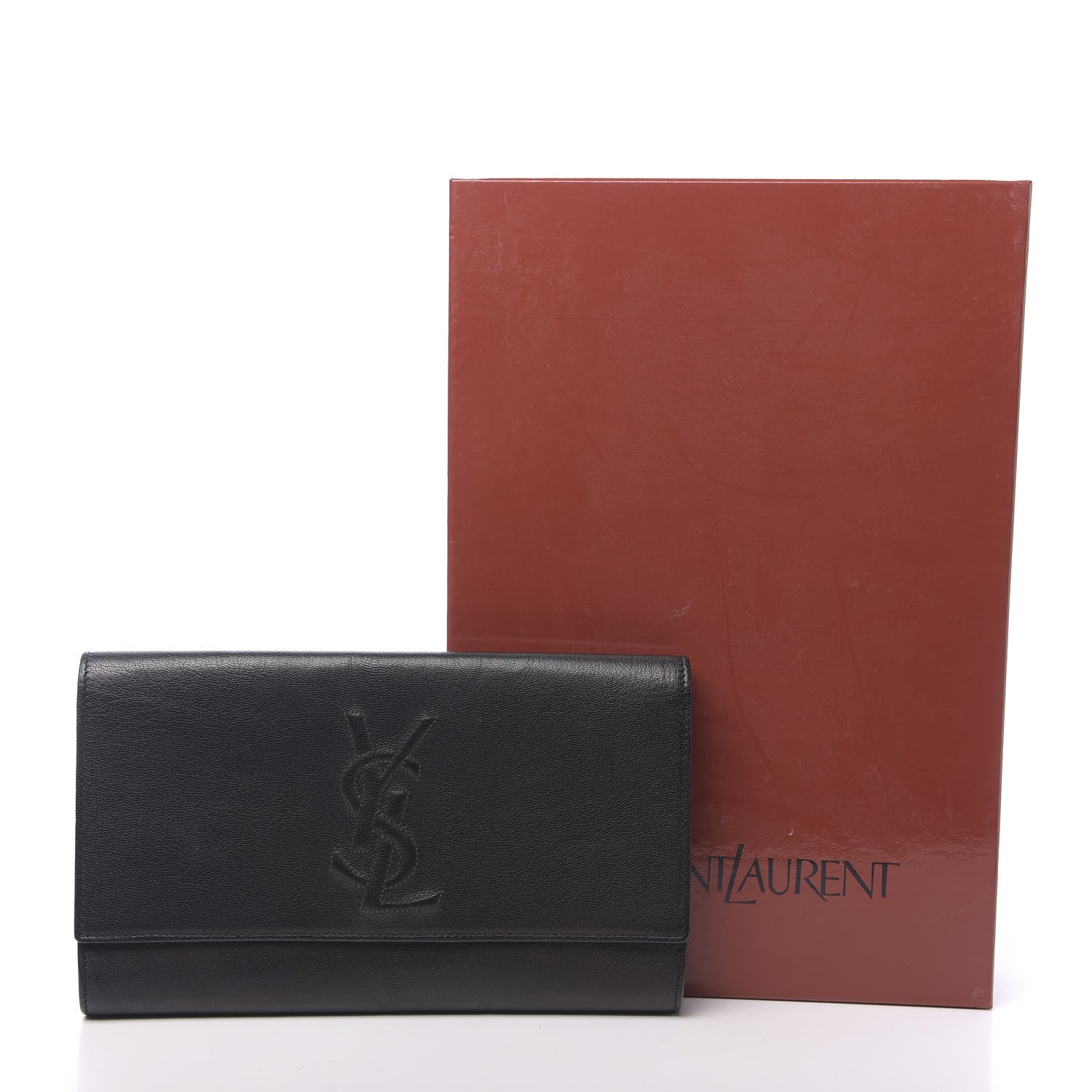 Saint Laurent Calfskin Monogram Large Belle De Jour Clutch Black 13 of 13