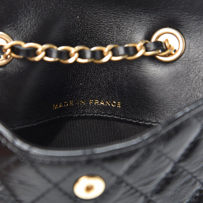 Chanel Shiny Aged Calfskin Quilted Waist Belt Bag Black 6 of 9