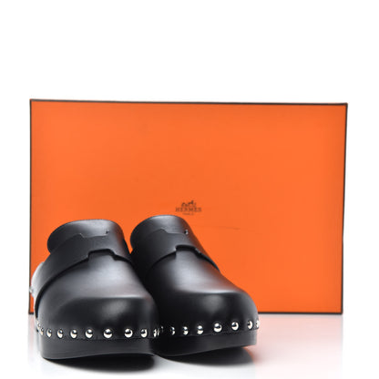 Hermes Calfskin Calya Mules 36 Black 8 of 8