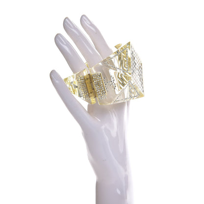 Chanel Lucite Baguette Crystal CC Cuff 2 of 6