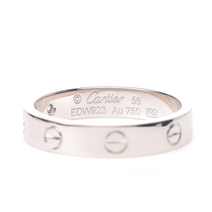 Cartier 18K White Gold Diamond 4mm LOVE Wedding Band Ring 56 7.5 4 of 5