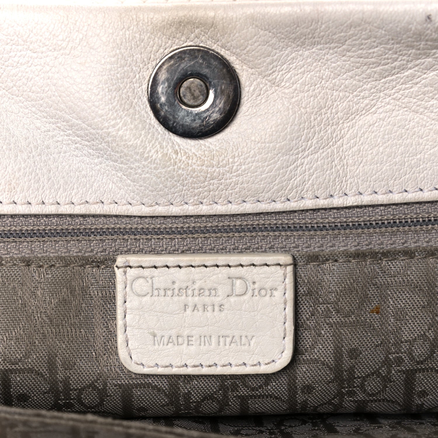 Christian Dior Calfskin Braided Gaucho Double Saddle Bag White 4 of 21