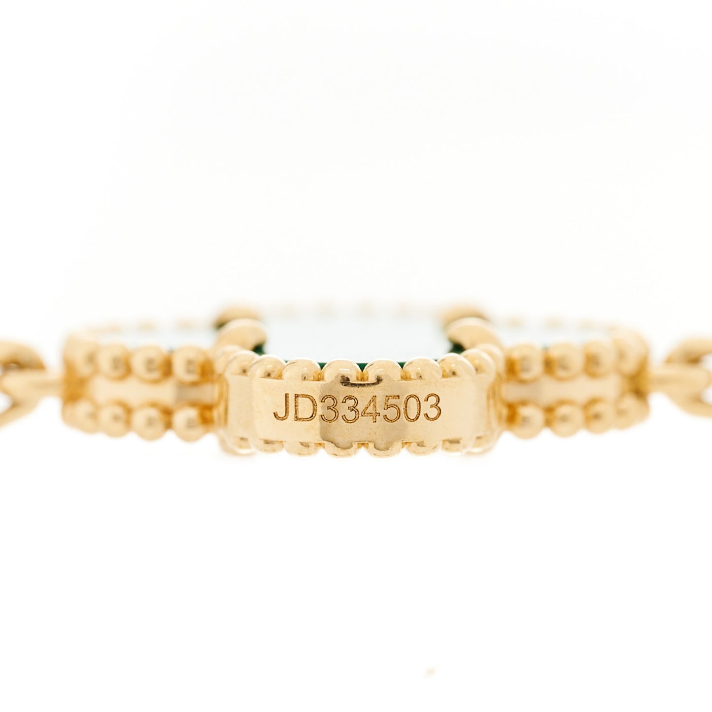 18K Yellow Gold Malachite 5 Motifs Vintage Alhambra Bracelet
