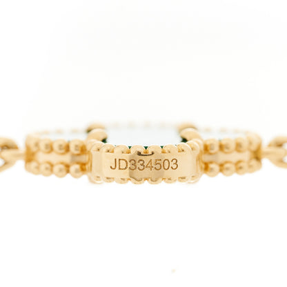 Van Cleef & Arpels 18K Yellow Gold Malachite 5 Motifs Vintage Alhambra Bracelet 3 of 6