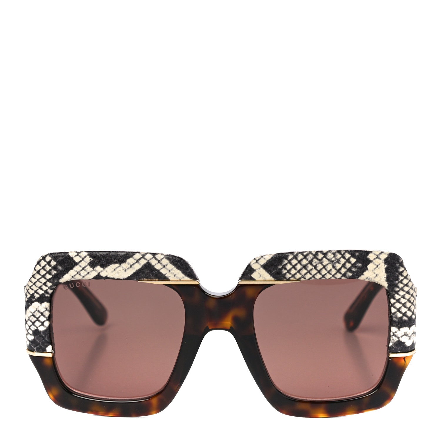 Gucci Snakeskin Acetate Square Sunglasses GG0484S Havana 4 of 8