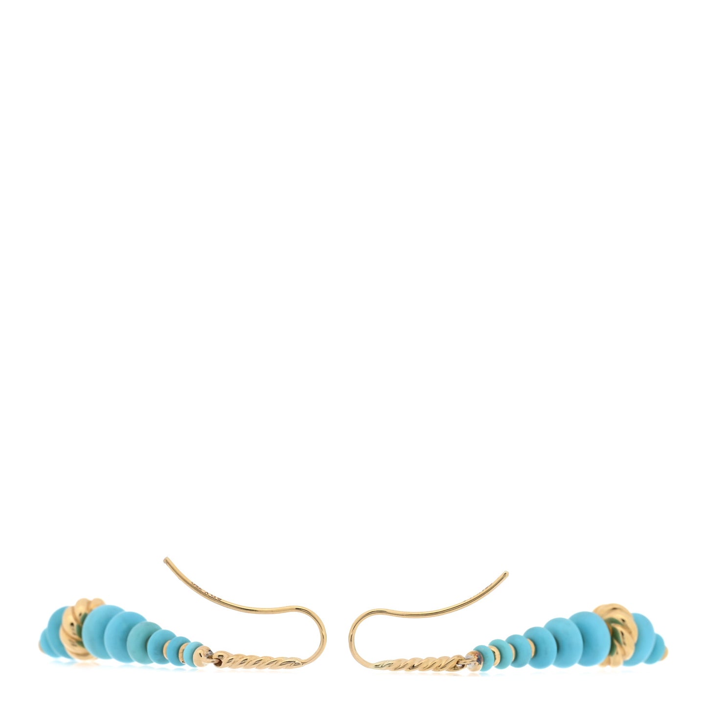 18K Yellow Gold Turquoise Rio Rondelle Drop Earrings