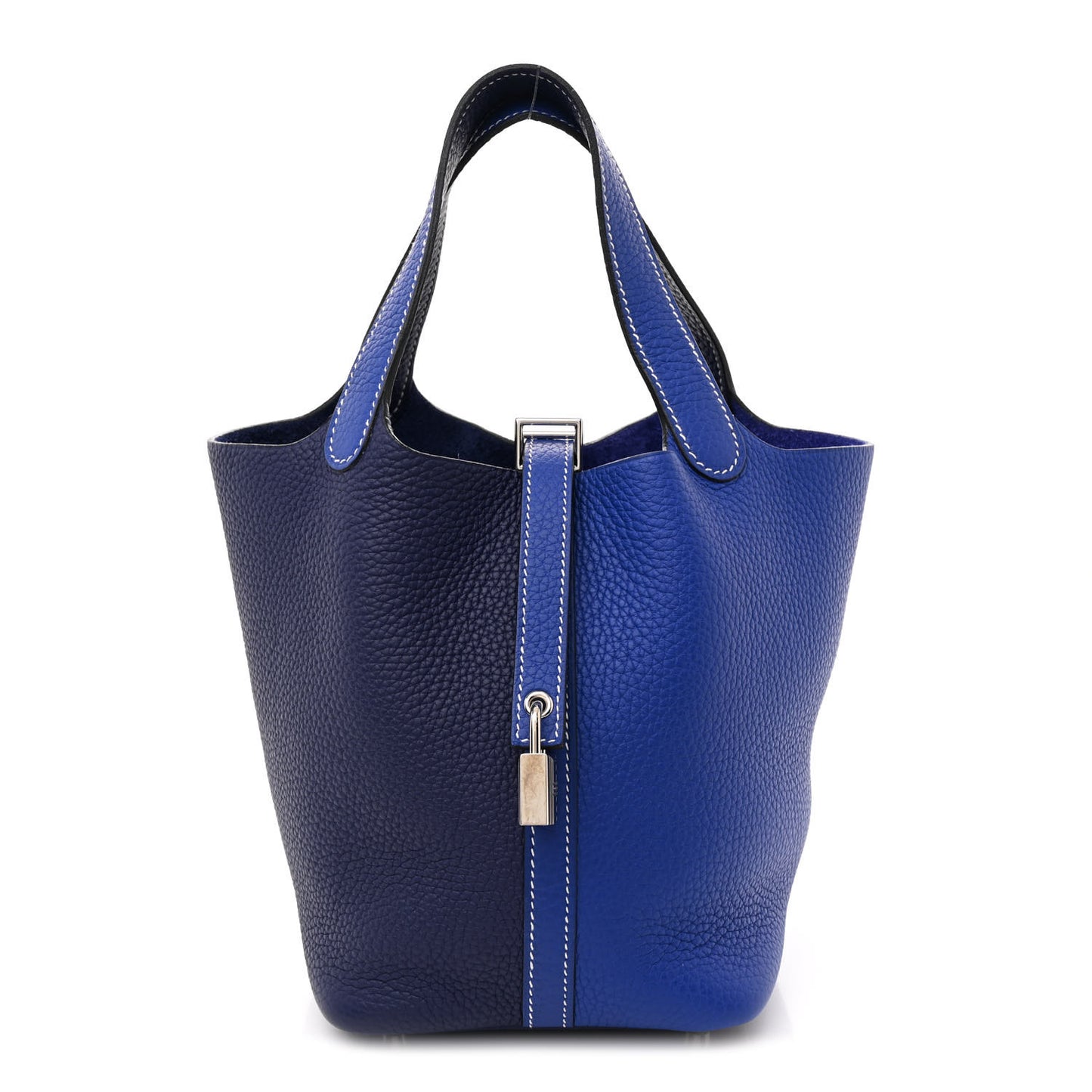 Taurillon Clemence Casaque Picotin Lock 18 PM Bleu Electrique Bleu Encre