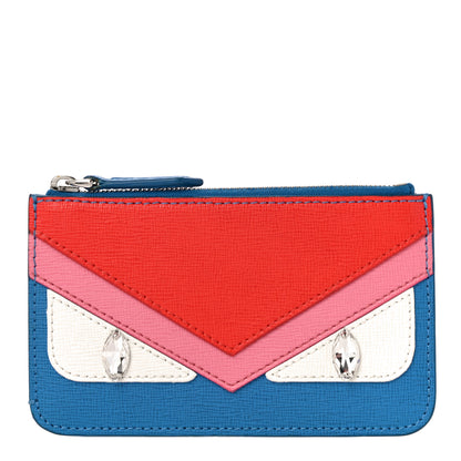 Fendi Vitello Elite Crystal Eye Monster Coin Pouch Key Case Royal Blue Papavero Multicolor 1 of 10